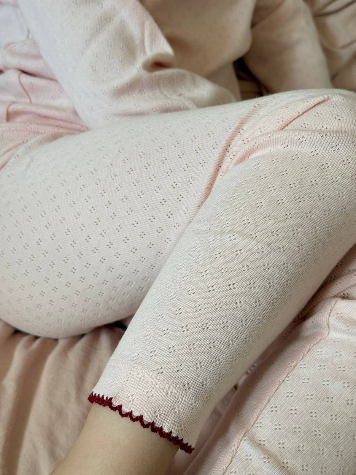 Pointelle leggings - blush lace