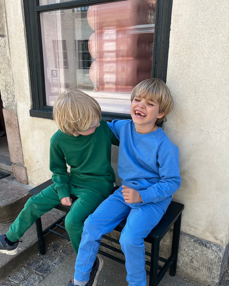 Nobel-Sweatshirt – klares Blau und Grasgrün