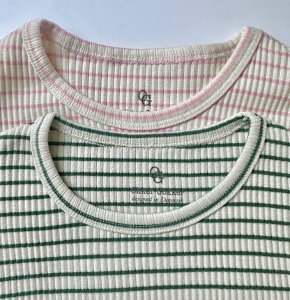 chunky rib bluse - artichoke eller rosey stripes