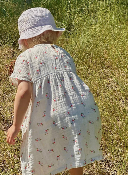 Muslin kjole - blue floral