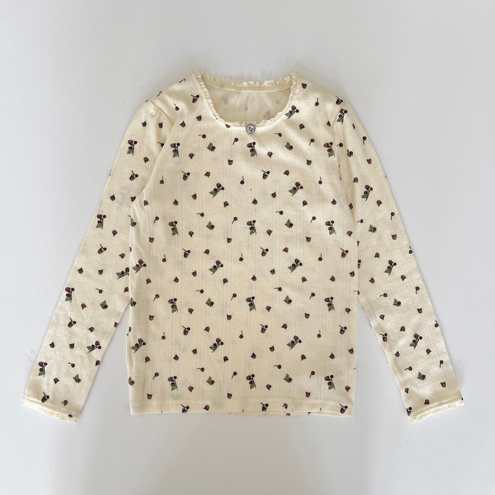 Beerenfarbene Pointelle-Bluse