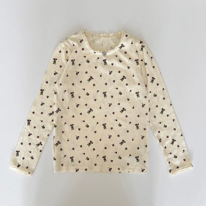 Beerenfarbene Pointelle-Bluse