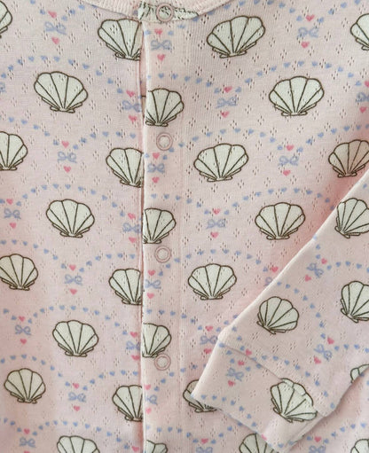 pointelle onesie - bow shell