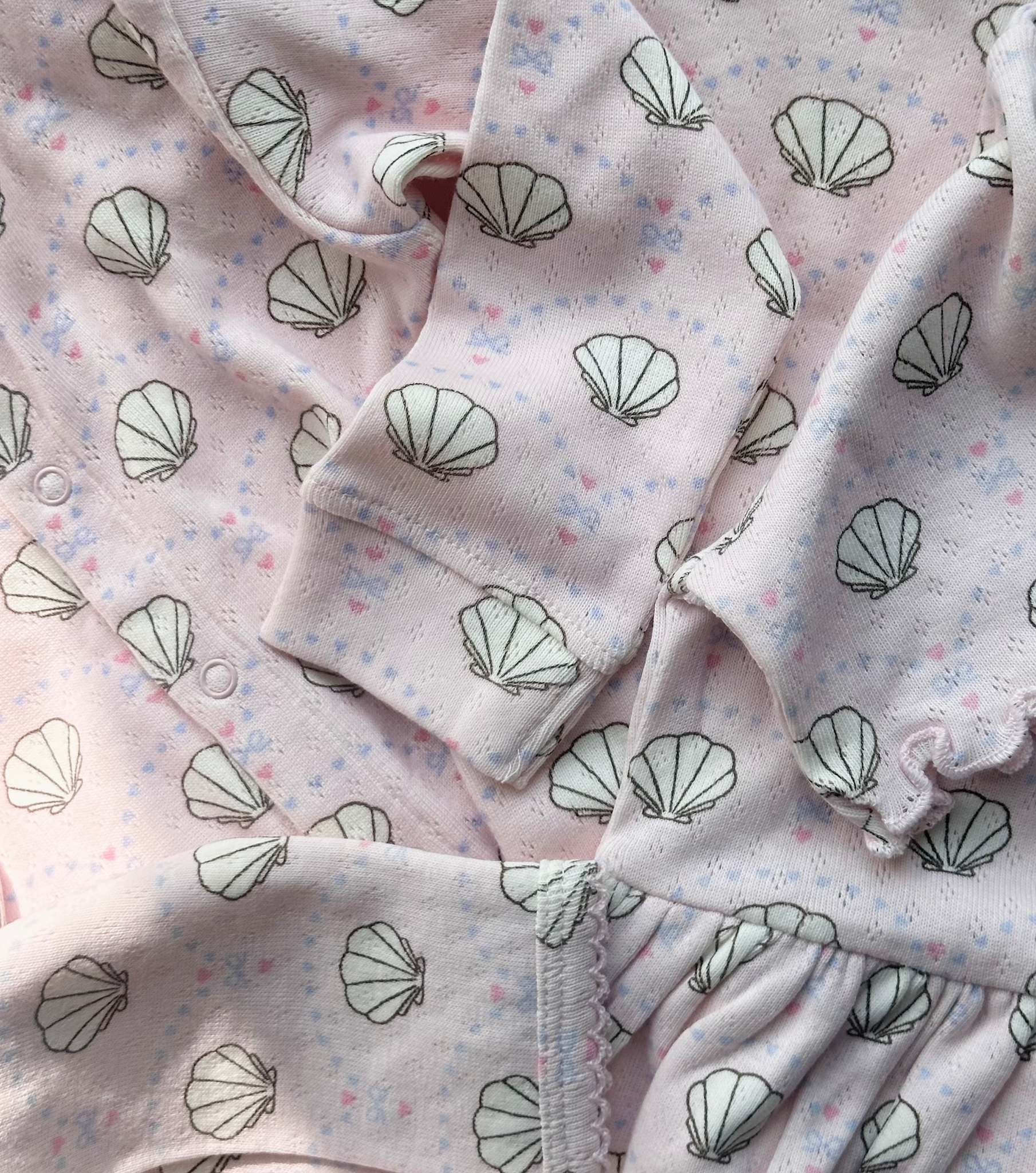pointelle onesie - bow shell