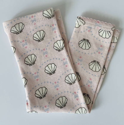 Pointelle Bow Shell Leggings