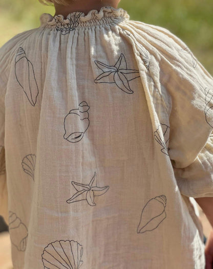 Seashell muslin bluse