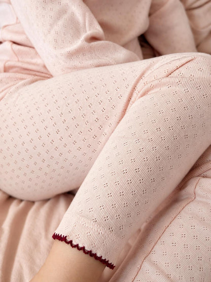 pointelle leggings - blush