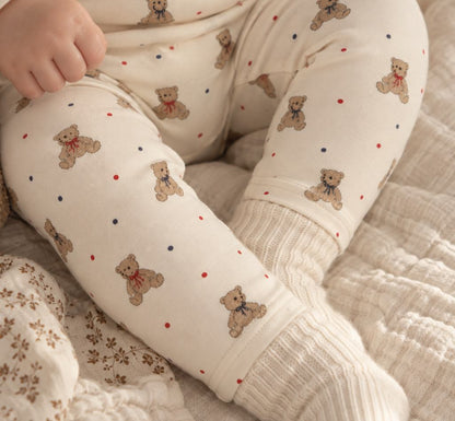 jersey leggings - teddy bear