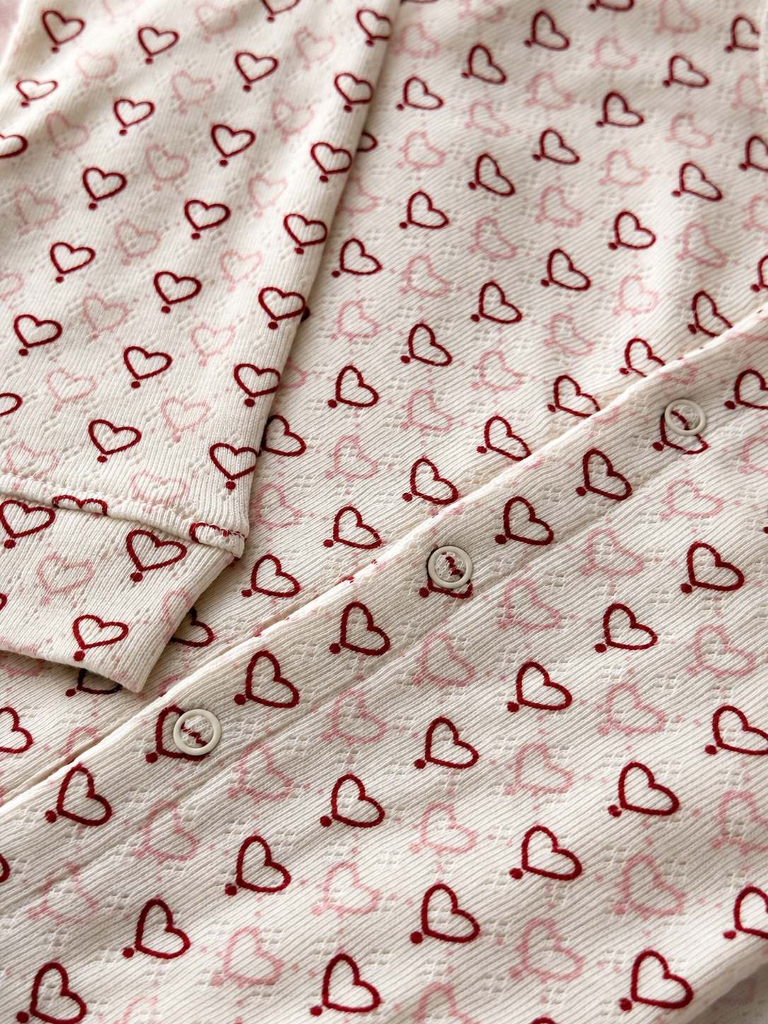 Pointelle bluse - multi love hearts