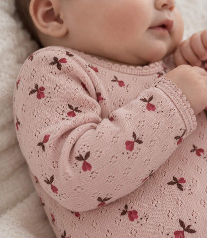 Pointelle body - fluffy bell blush