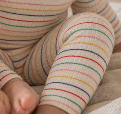 chunky rib leggings - rainbow stripes