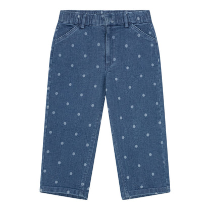 Denim bukser - white dots