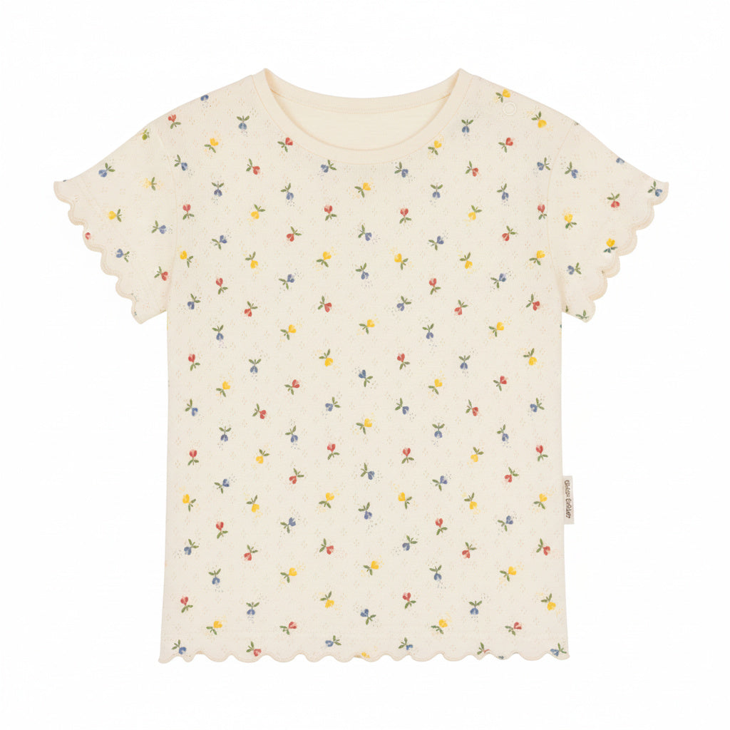 pointelle t-shirt - fluffy bell multi