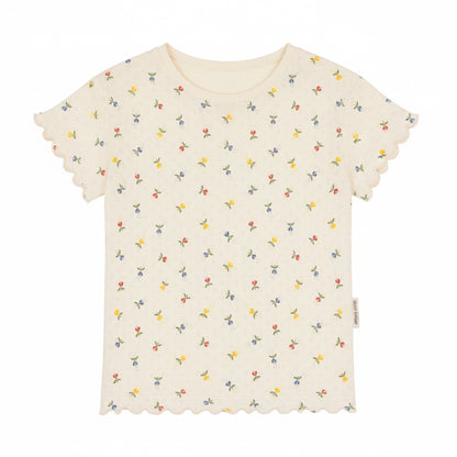 pointelle t-shirt - fluffy bell multi