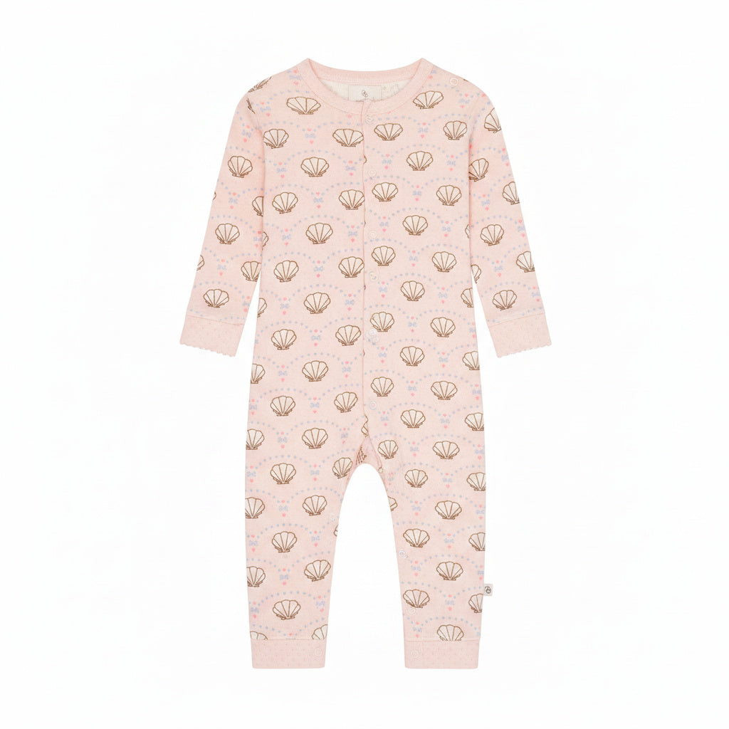 pointelle onesie - bow shell