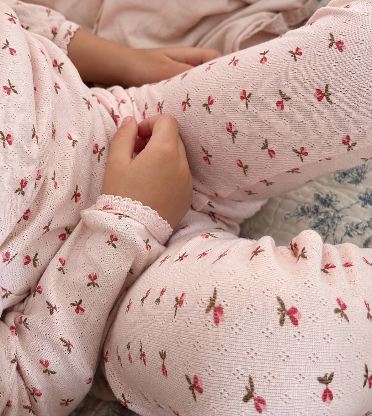 Pointelle leggings - fluffy bell blush