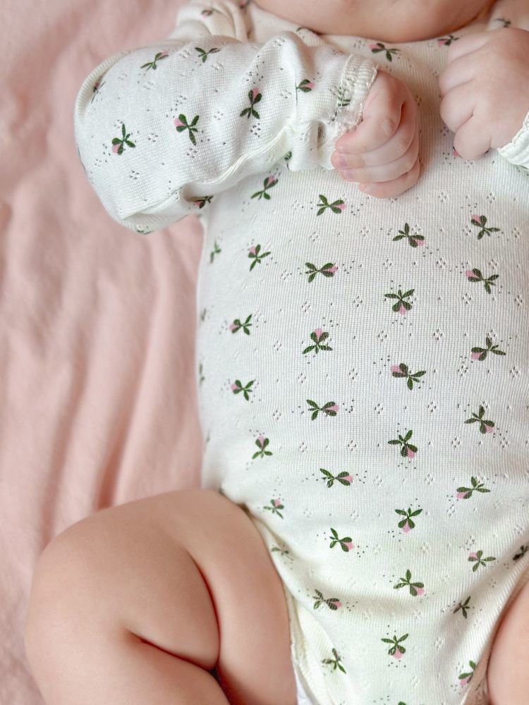 Pointelle body - fluffy bell green