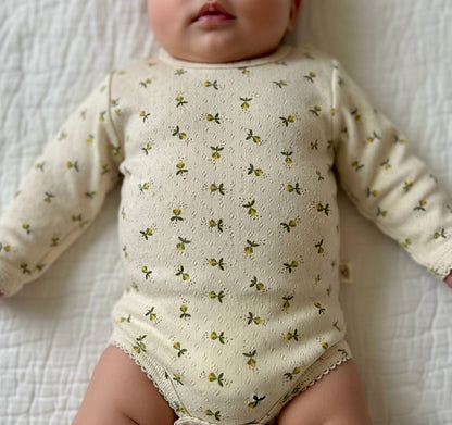 Pointelle body - fluffy bell honey