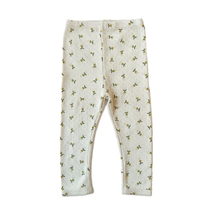 Pointelle leggings - fluffy bell honey