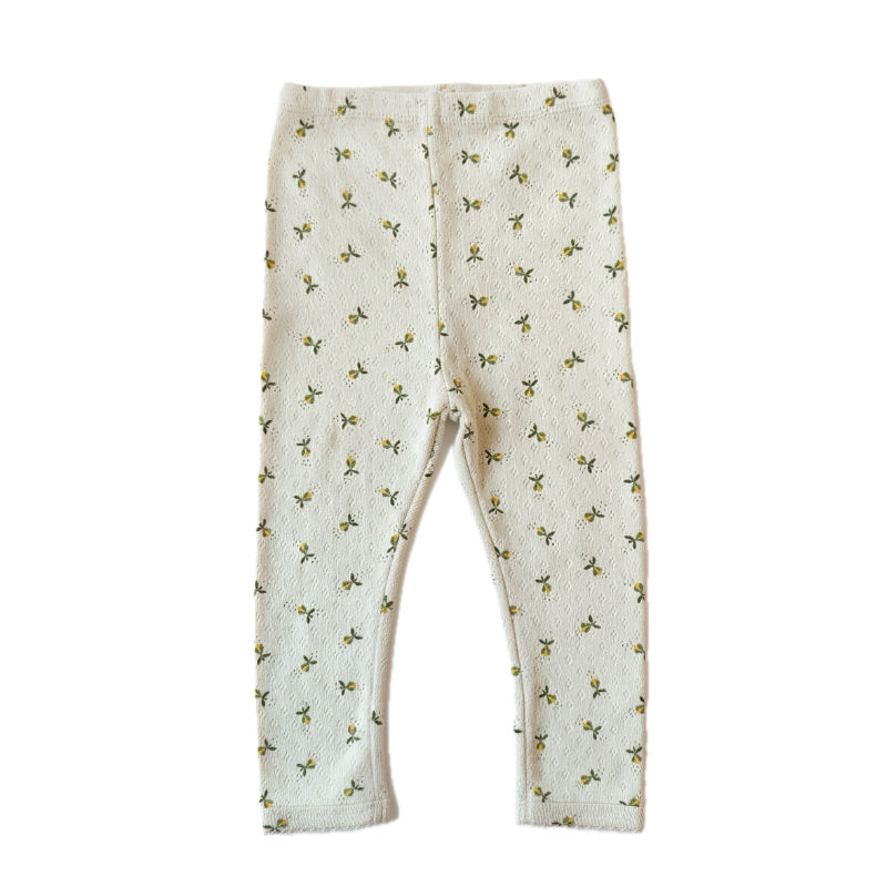 Pointelle leggings - fluffy bell honey