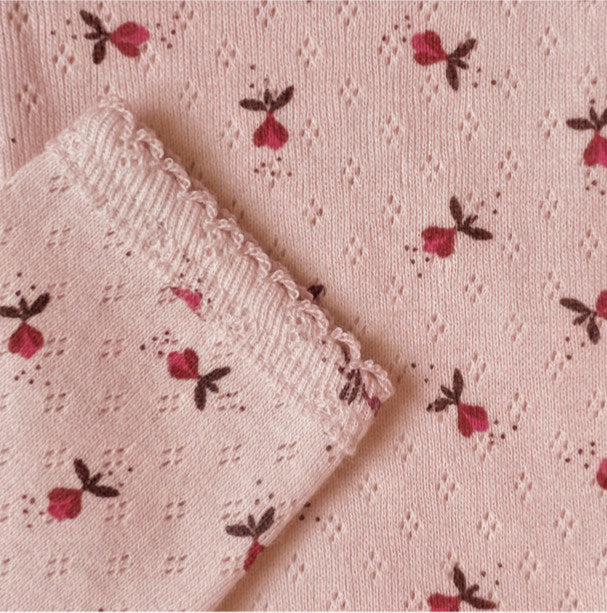 Pointelle LS bluse - fluffy bell blush
