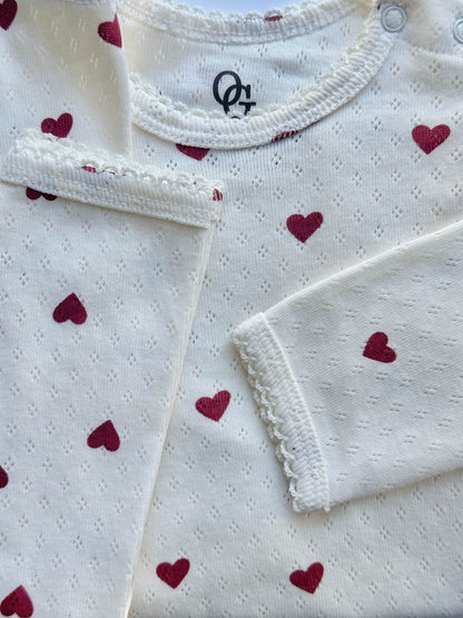 pointelle leggings - love hearts