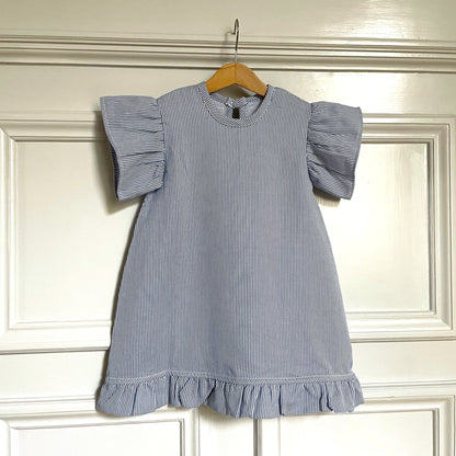 Idda Milk Boy Kleid – blau/weiß