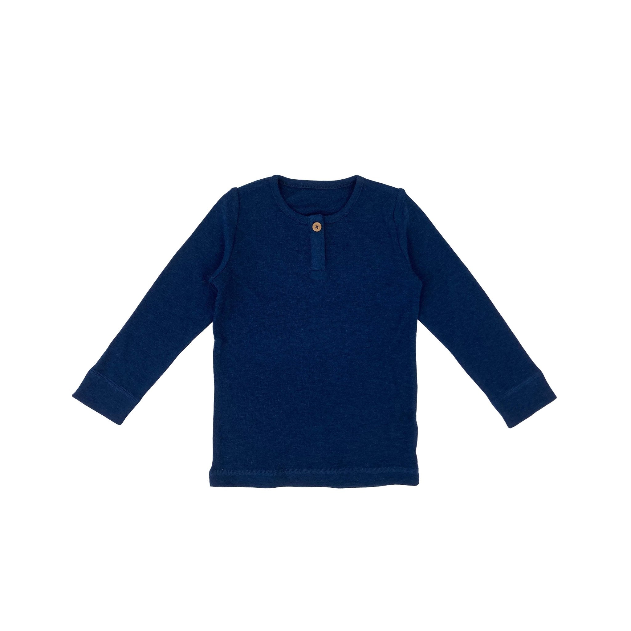 Frode-Bluse aus Wolle/Baumwolle – Marineblau