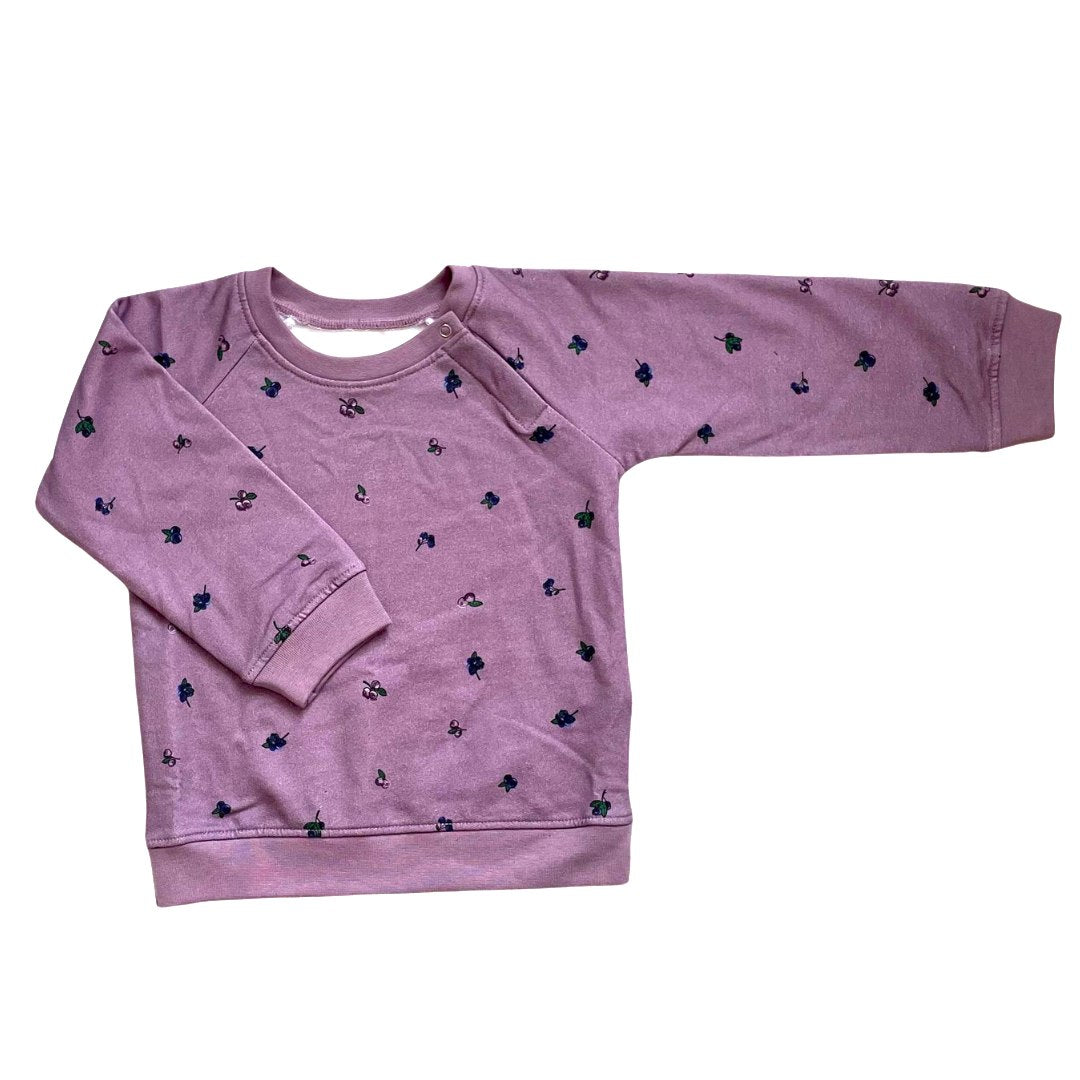Molly Sweatbluse mit Knopfleiste – Blaubeere